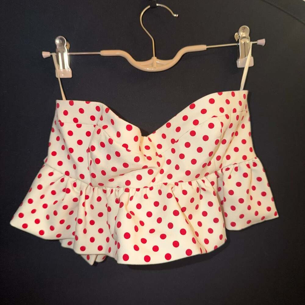 Zara Polka Dot Bandeau Crop Top #0747